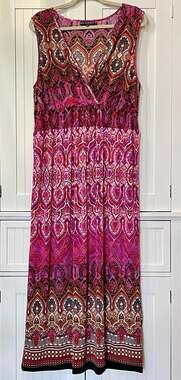 Mlle Gabrielle Sleeveless Paisley Print Maxi Dress Size 2X